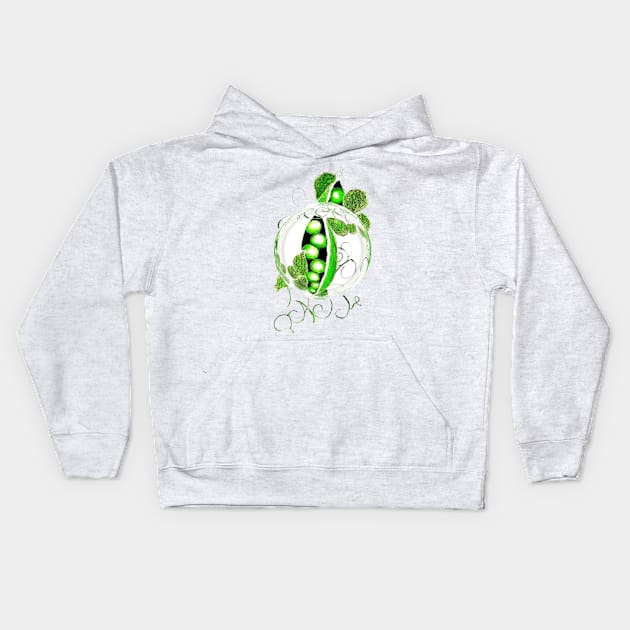 PEAS IN A BUBBLE Kids Hoodie by Art is Sandy